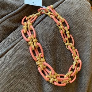 NEW C Wonder pink and gold tone chunky necklace